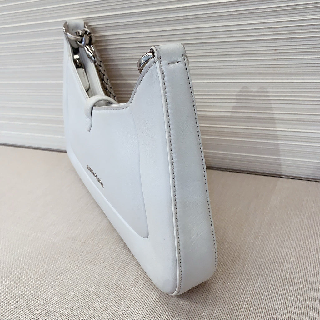 Bvlgari Serpenti Chain Shoulder Bag White Silver Used Women Classic