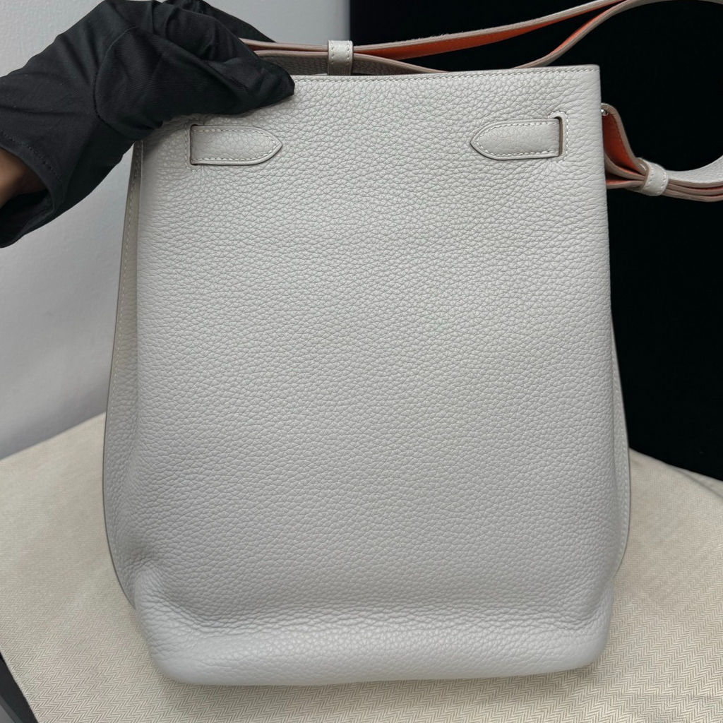 Hermes So Kelly22 Gray 2Way Shoulder Bag Crossbody Silver Hardware