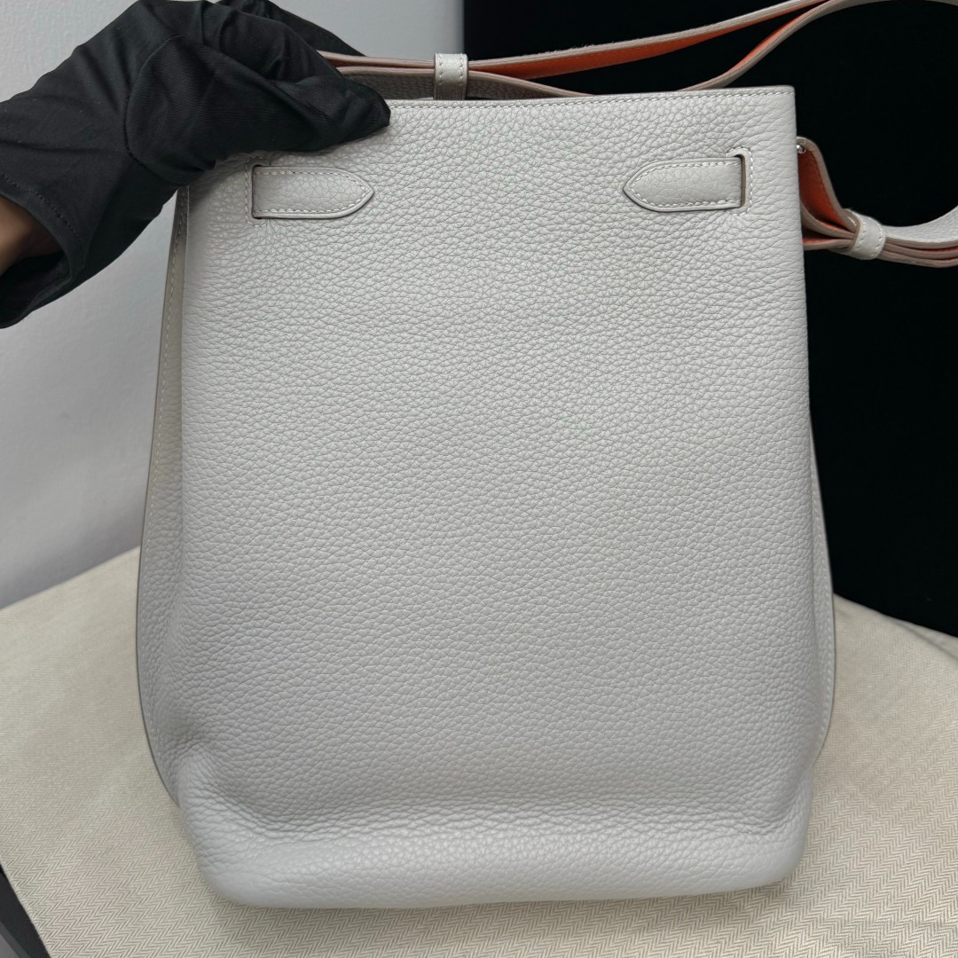 Hermes So Kelly22 Gray 2Way Shoulder Bag Crossbody Silver Hardware