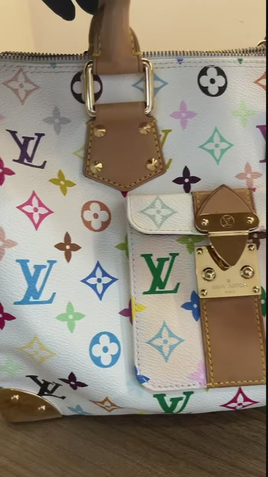 Louis Vuitton x Takashi Murakami Monogram Multicolore Speedy 30 (White) - Pre-Owned