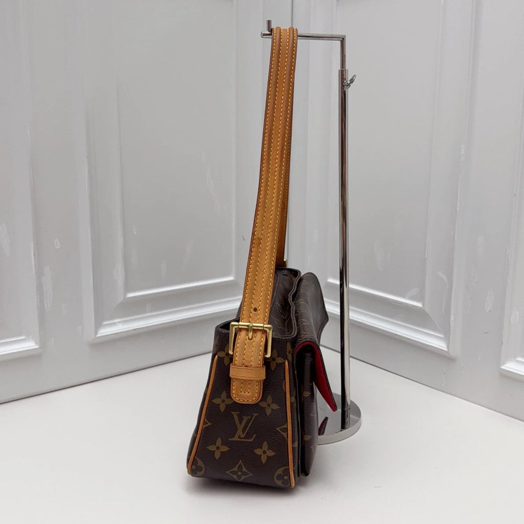 Louis Vuitton Vivacite Monogram Canvas Shoulder Bag Women Classic