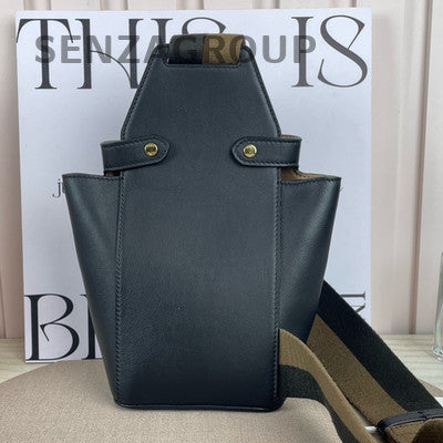 Fendi Black Leather Bucket Bag with Gold Hardware - Women's Fashion