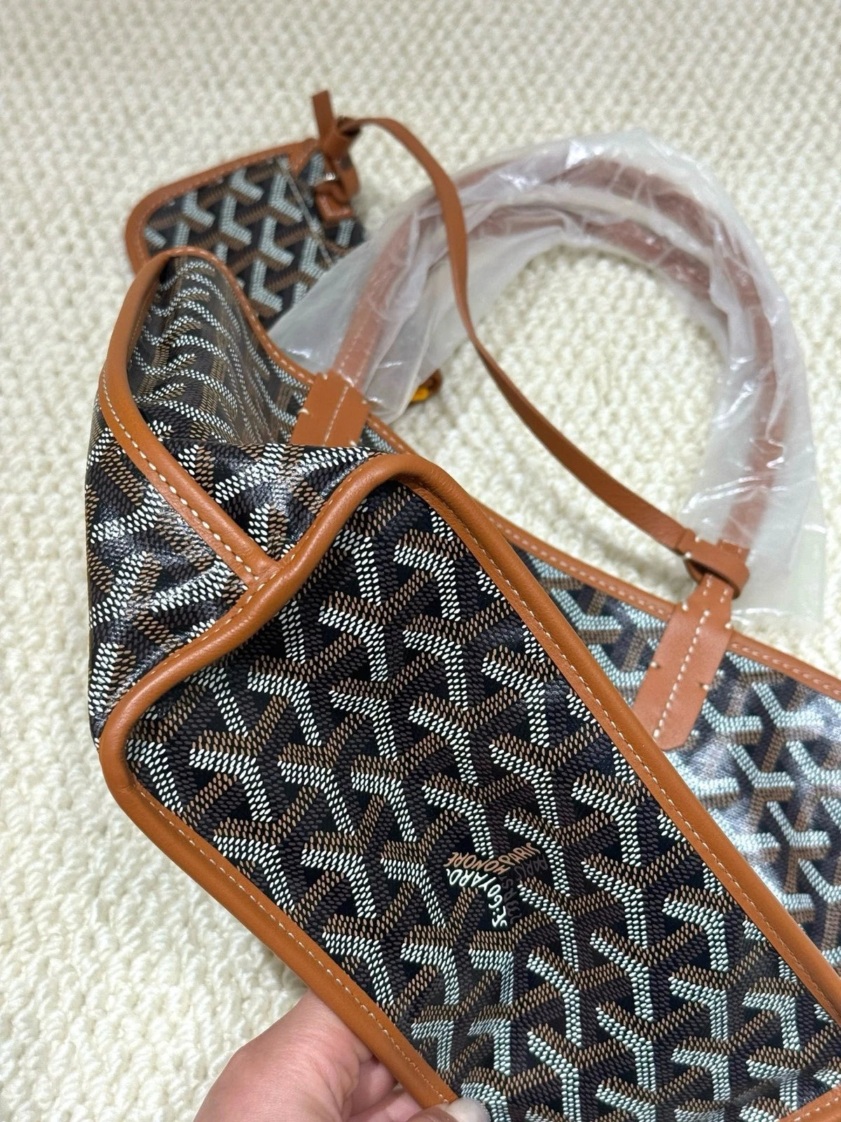 Goyard Anjou Brown Mini Canvas Tote Shoulder Bag For Women