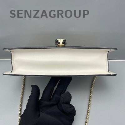 Bvlgari Serpenti Forever Small White Gold Chain Shoulder Bag Women Classic