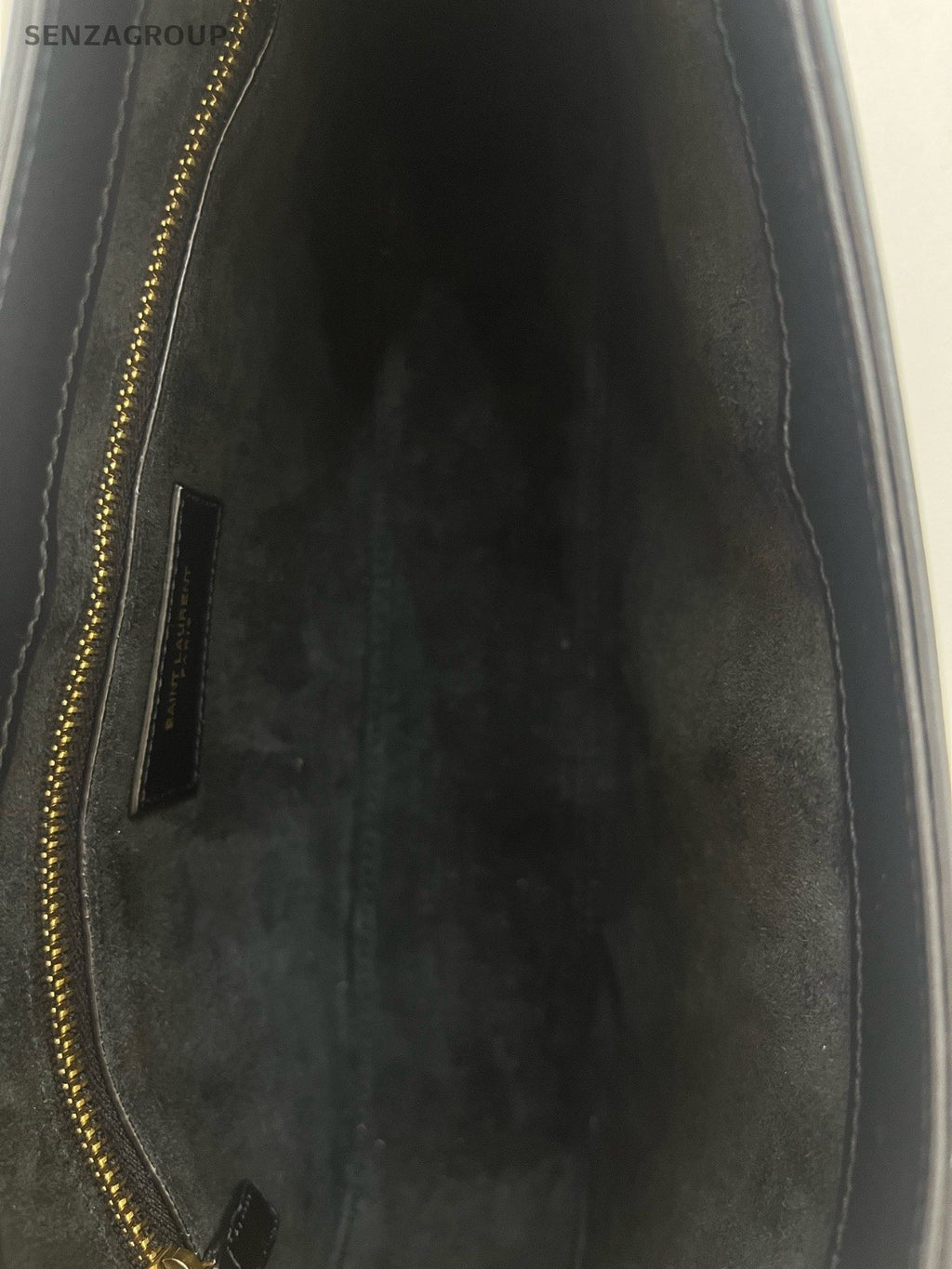 Saint Laurent Calfskin Hobo Shoulder Bag Black Gold Used Women Classic