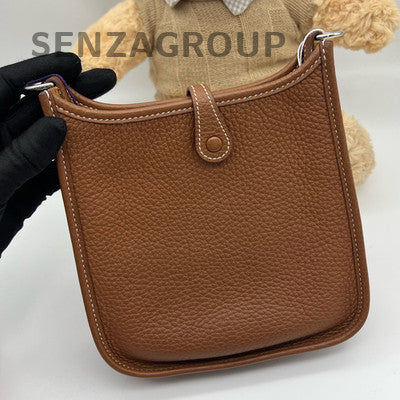 Hermès Evelyne Bag Gold Brown Silver Hardware Shoulder Crossbody Bag
