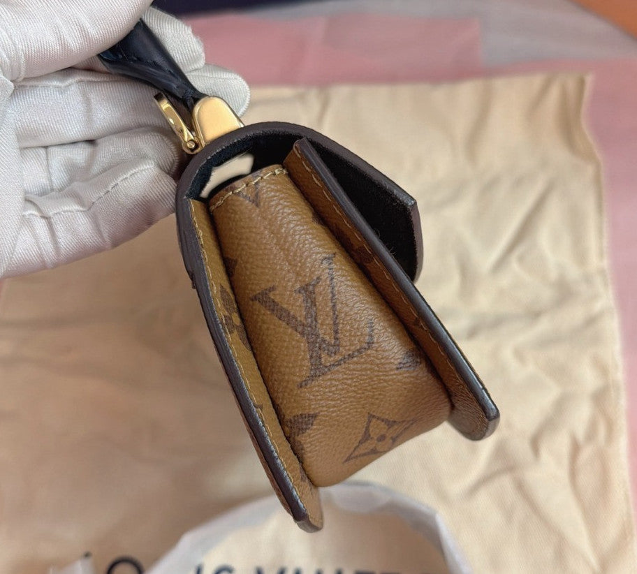 Louis Vuitton Tillsit Mini Monogram Top HandleCrossbody Brown Gold Women Classic