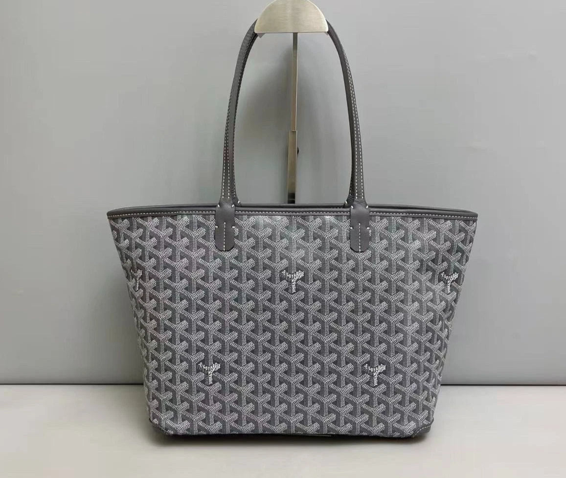 Goyard Monogram Tote Shooping Bag Shoulder Bag Gray Women Fashion