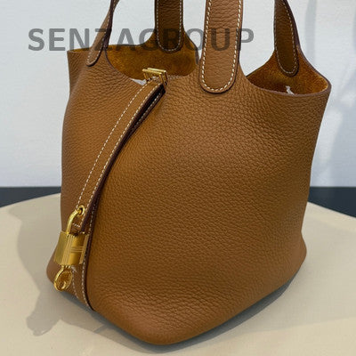 Hermes Picotin Lock 18 Gold Brown Gold Hardware TC Leather Handbag
