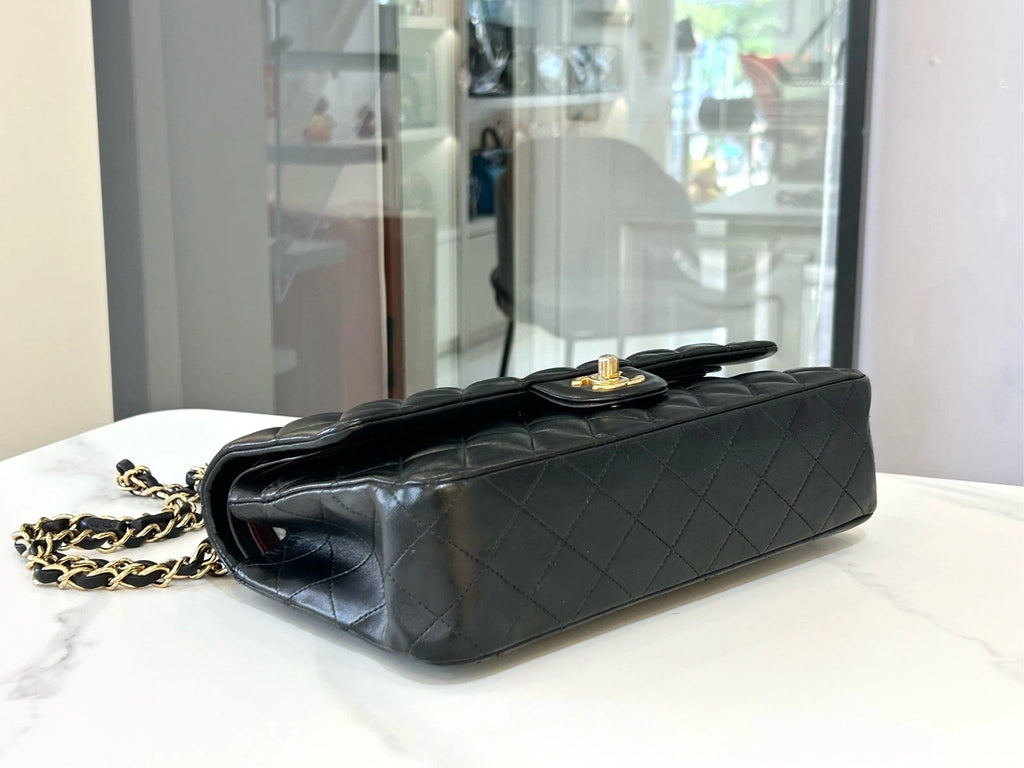 CHANEL CF Black Medium Lambskin Shoulder Bag For Women