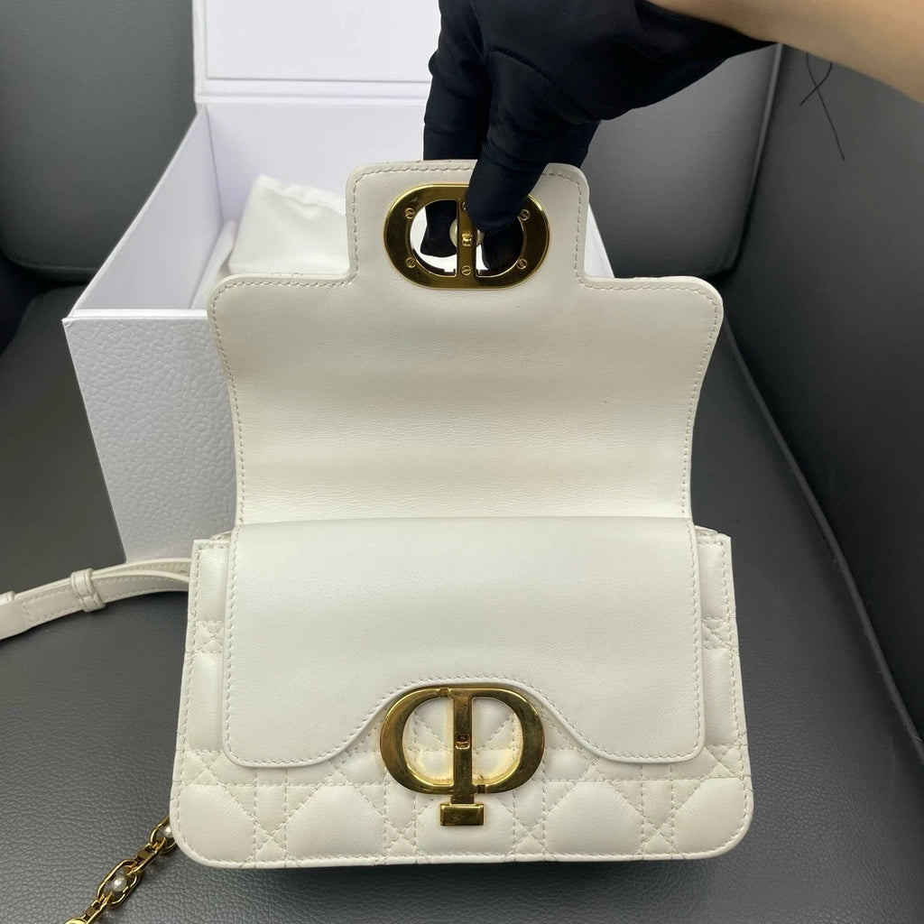 Dior Mini Jolie White Pearl Handbag Crossbody Shoulder Bag For Women