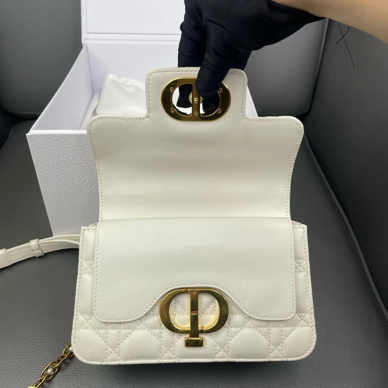 Dior Mini Jolie White Pearl Handbag Crossbody Shoulder Bag For Women
