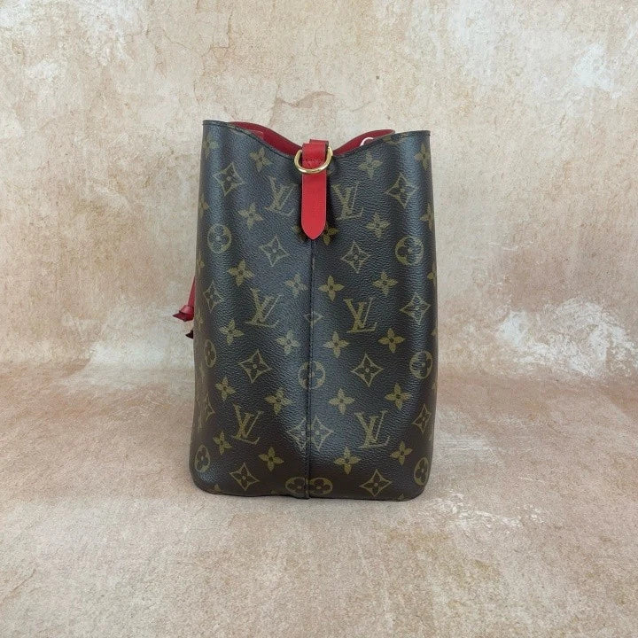 Louis Vuitton Monogram Red Medium Bucket Bag For Women