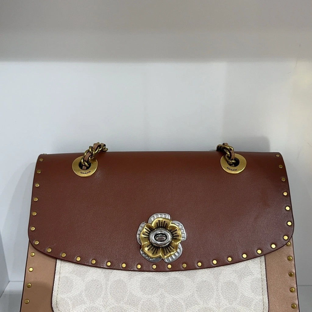 Coach Parker 26 Monogram Canvas Chain Shoulder Crossbody Bag For Women