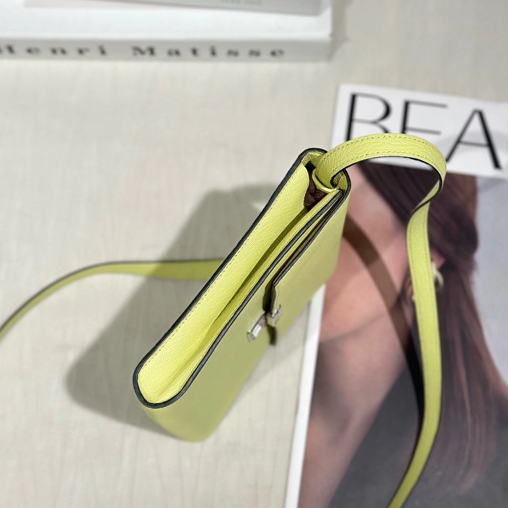 Hermes Clic Yellow Goat Leather Shoulder Bag For Women