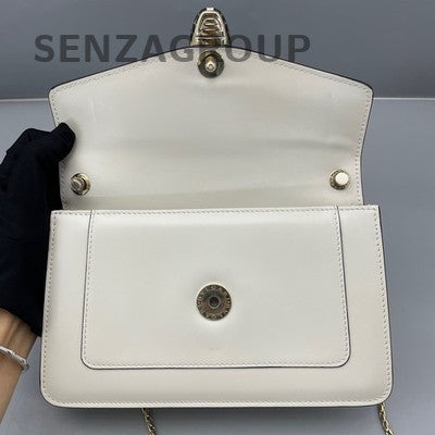 Bvlgari Serpenti Forever Small White Gold Chain Shoulder Bag Women Classic