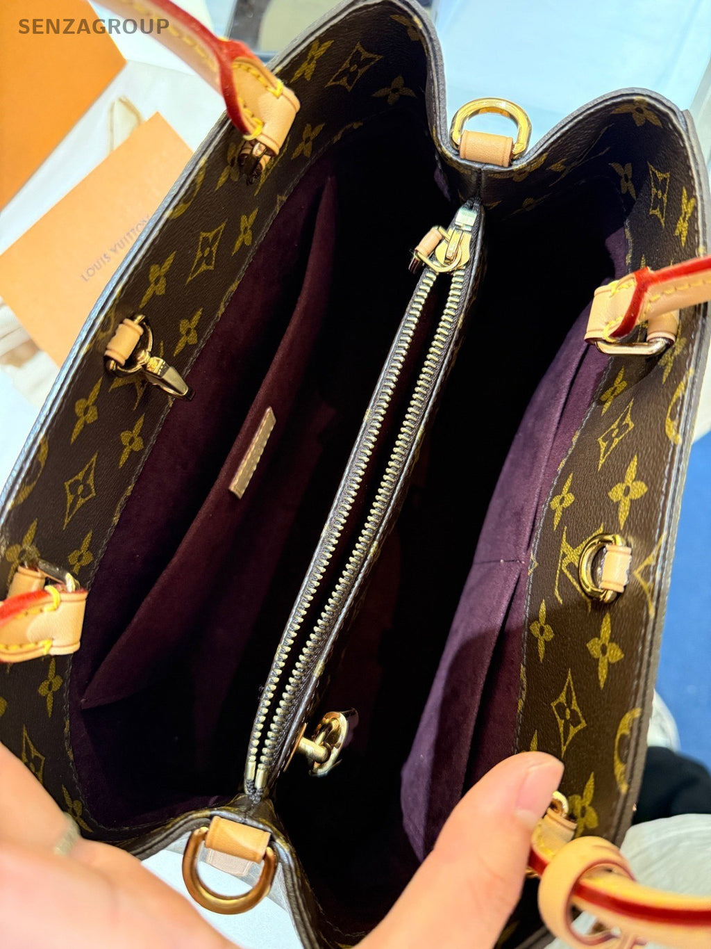 Louis Vuitton Montaigne BB Monogram Top Handle Bag Shoulder Bag Brown Gold Women