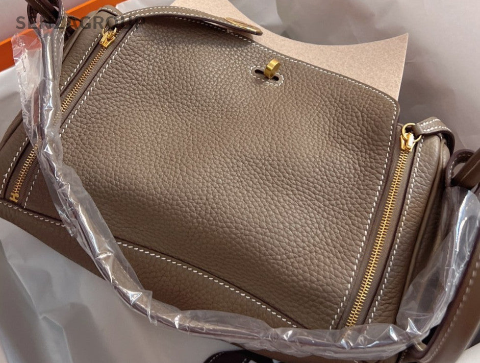 Hermes Lindy26 Shoulder Bag Gray Silver Used Women Classic Designer