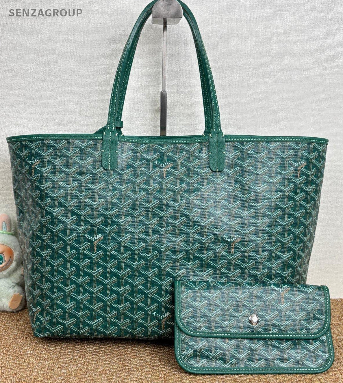 Goyard Anjou Tote Shoulder Bag Green Silver Women Classic Fashion