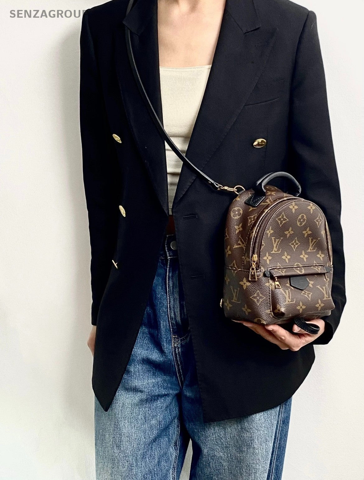 Louis Vuitton Palm Springs Monogram Mini Backpack Shoulder Bag Brown Women