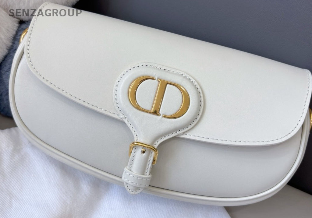 Christian Dior Bobby Shoulder Crossbody Bag White Women Almost Brand New
