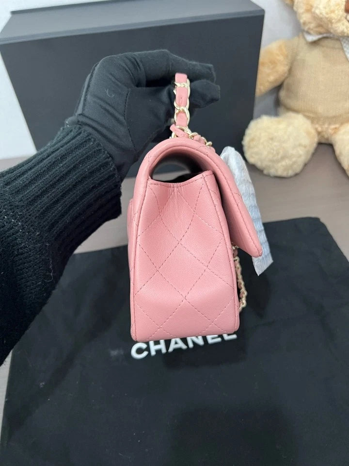 CHANEL Double CC Logo Handle CF Mini Crossbody Bag For Women