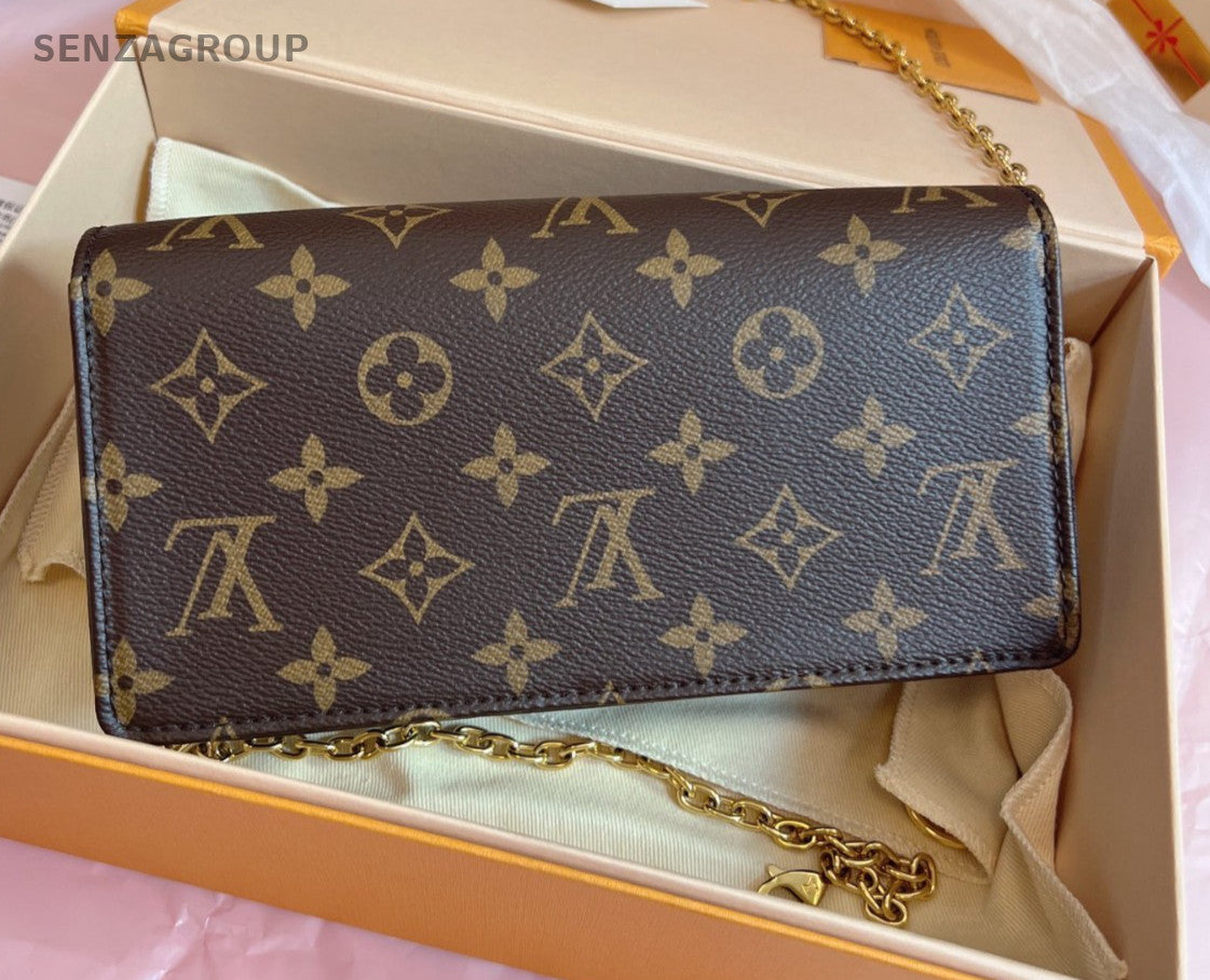 Louis Vuitton Lily Woc Monogram Chain Shoulder bag Brown Chip Version Brand NEW