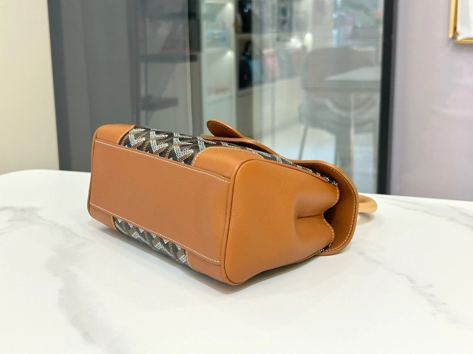 Goyard Caramel Brown Monogram Mini Saigon Handbag Women