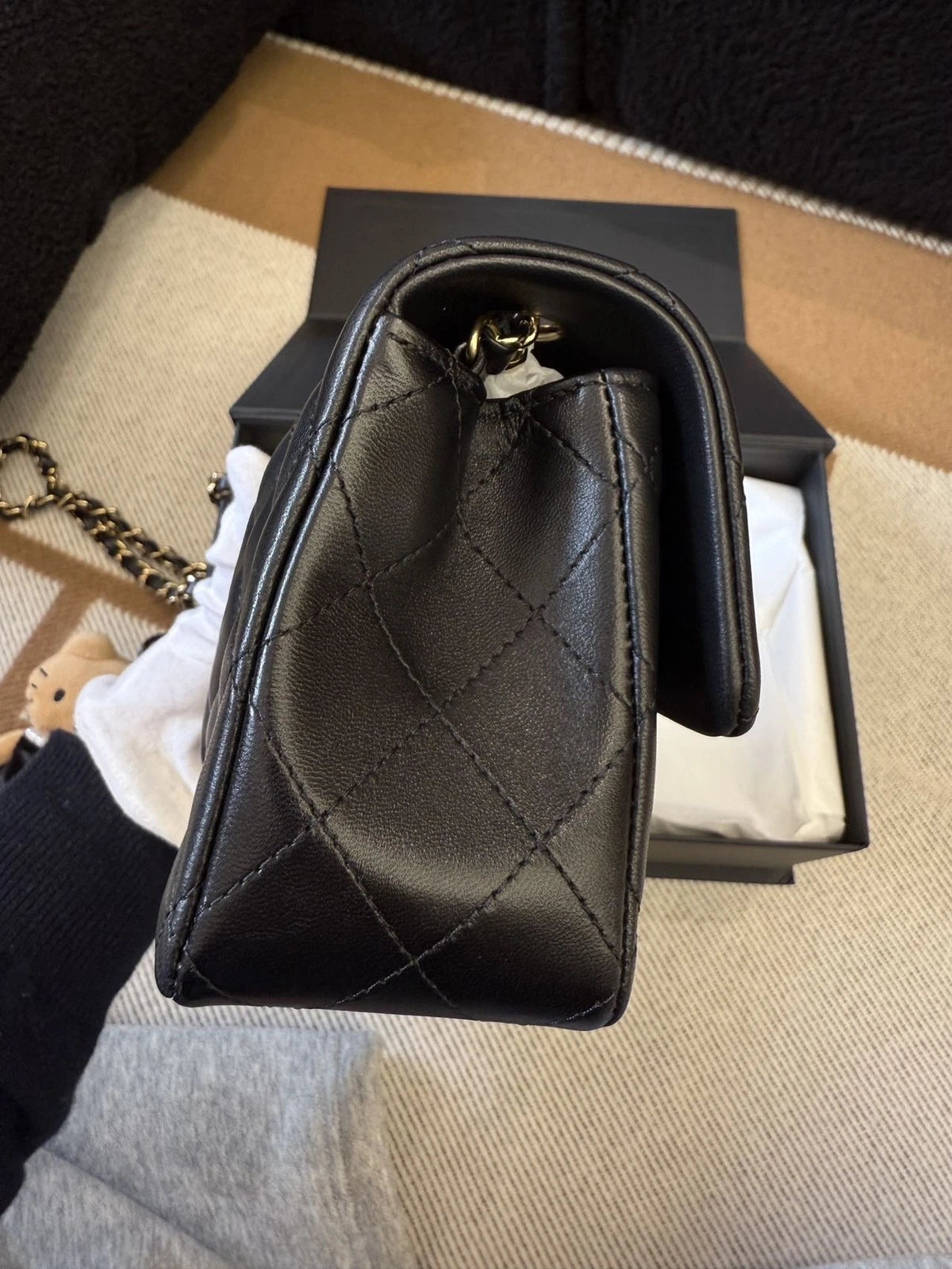 CHANEL Black Lambskin Mini CF Shoulder Bag For Women