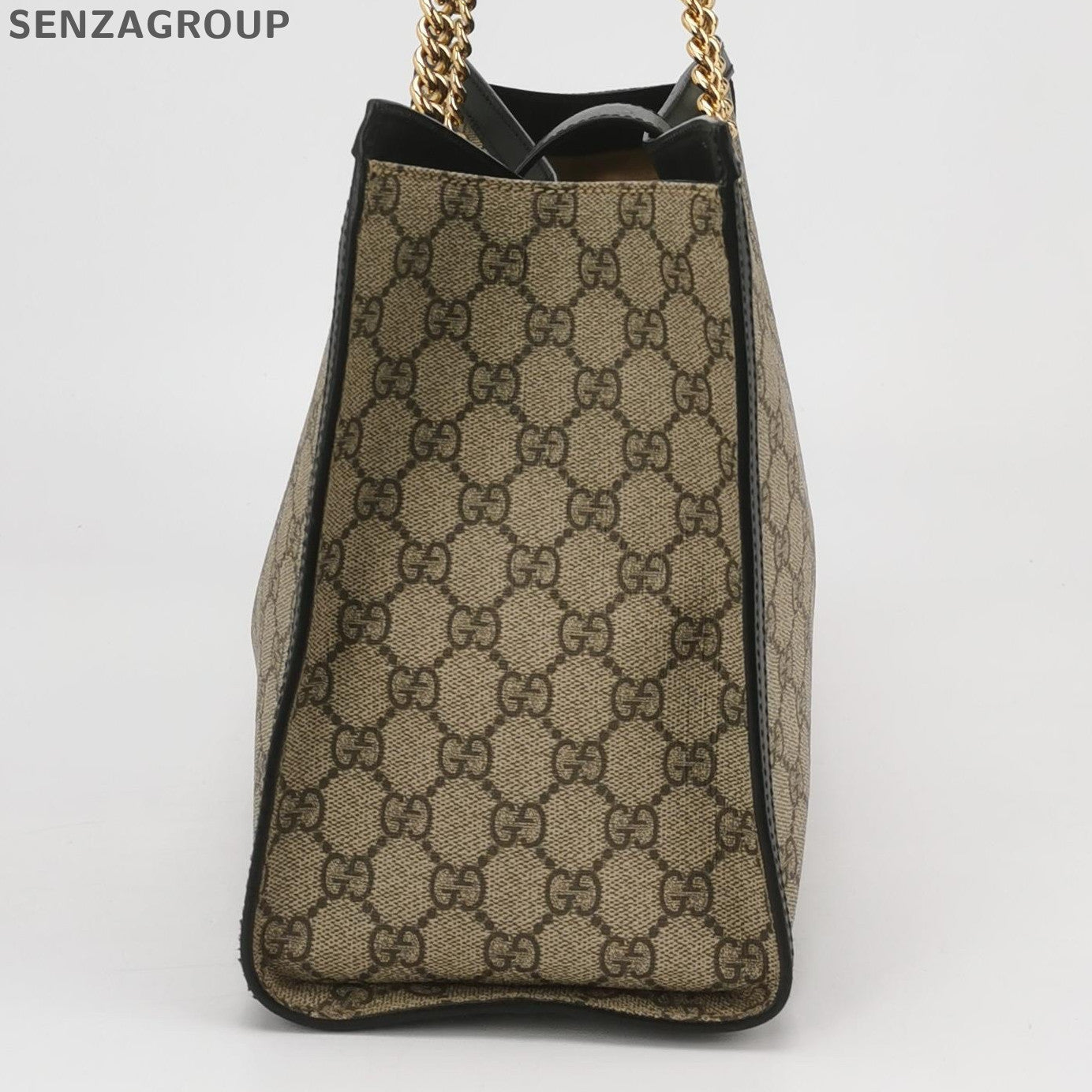 Gucci GG Supreme Canvas Chain Shoulder Bag Brown & Black Women's Classic
