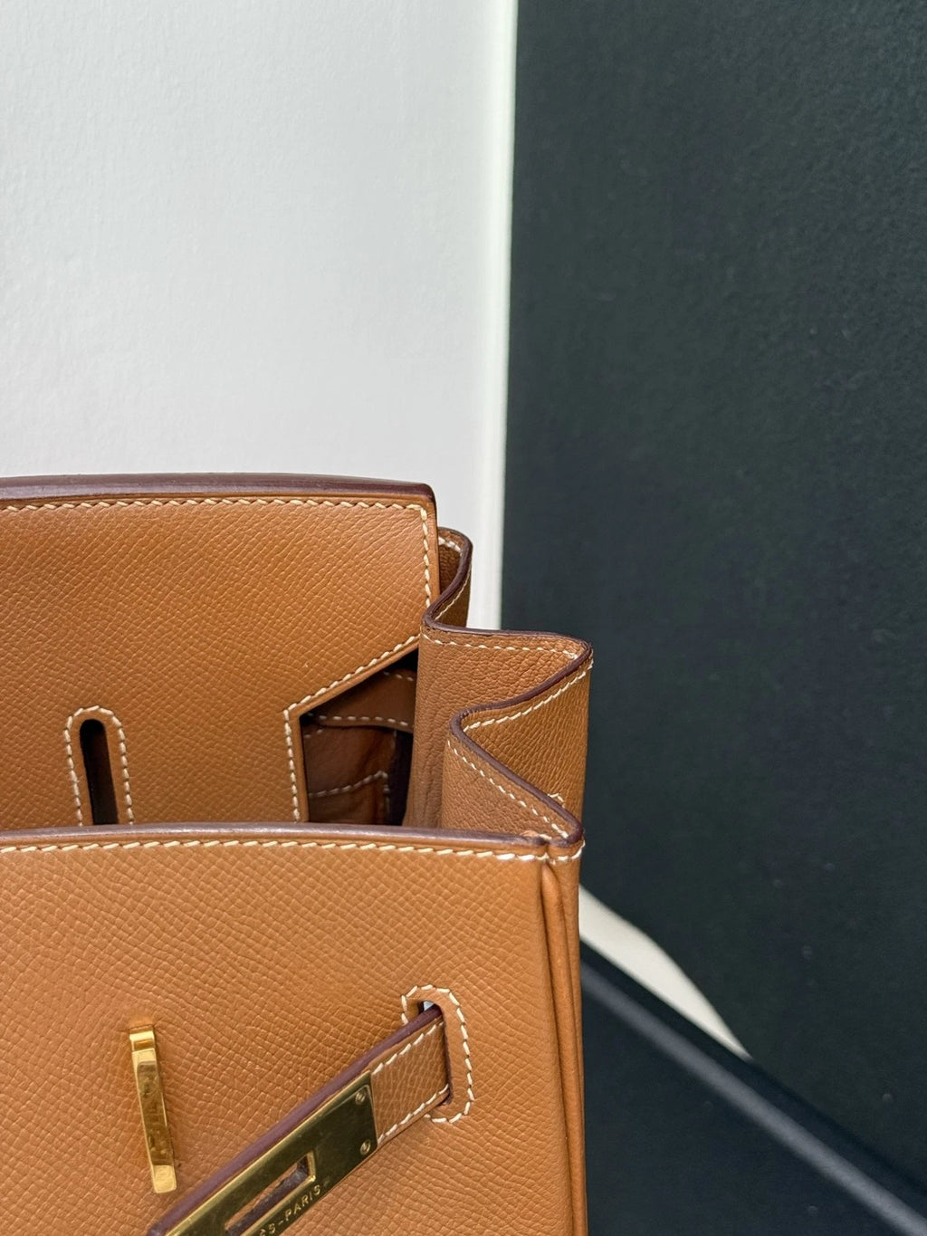 Hermes Birkin35 Epsom Leather Brown Gold Top Handle Bag Women Classic Fashion