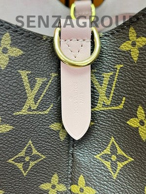 Louis Vuitton Pink Noe Bucket Bag Brown Gold Women's Classic Shoulder Crossbody