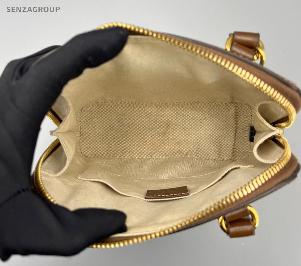 Gucci Horsebit1955 Mini Ophidia Top Handle Bag Crossbody Brown Women Classic