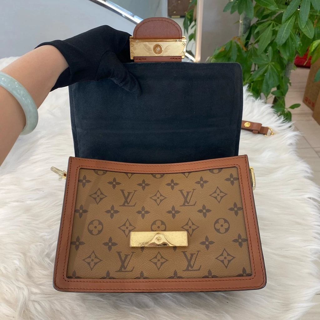 Louis Vuitton Daphne Medium Monogram Shoulder Crossbody Bag Brown