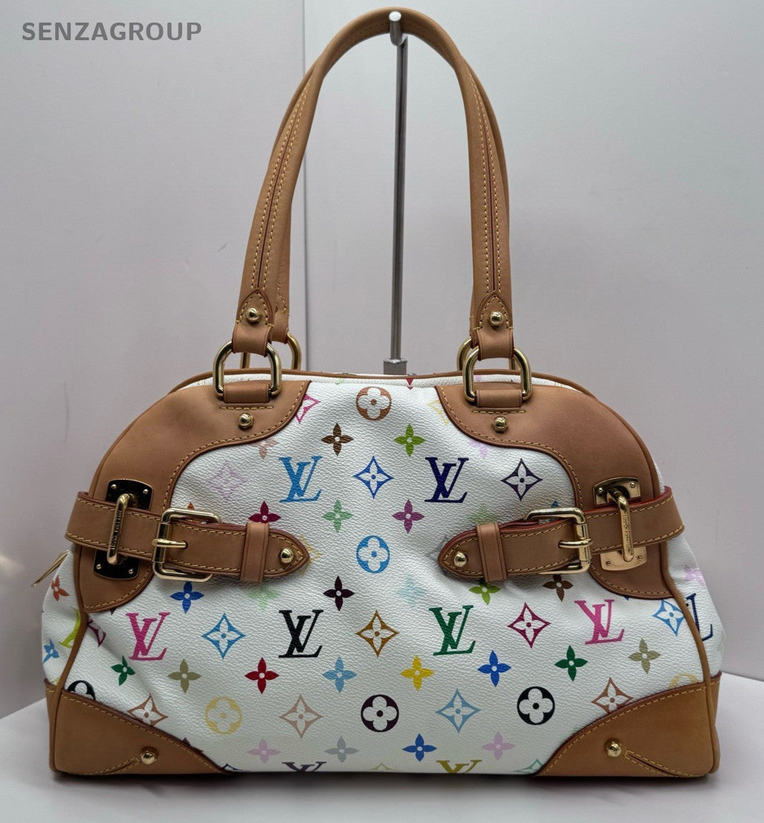 Louis Vuitton Claudia Monogram White Multicolor Shoulder Bag Used Women Classic