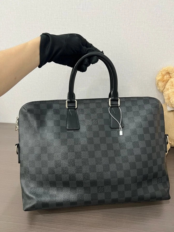Louis Vuitton Black Damier Canvas Briefcase For Unisex