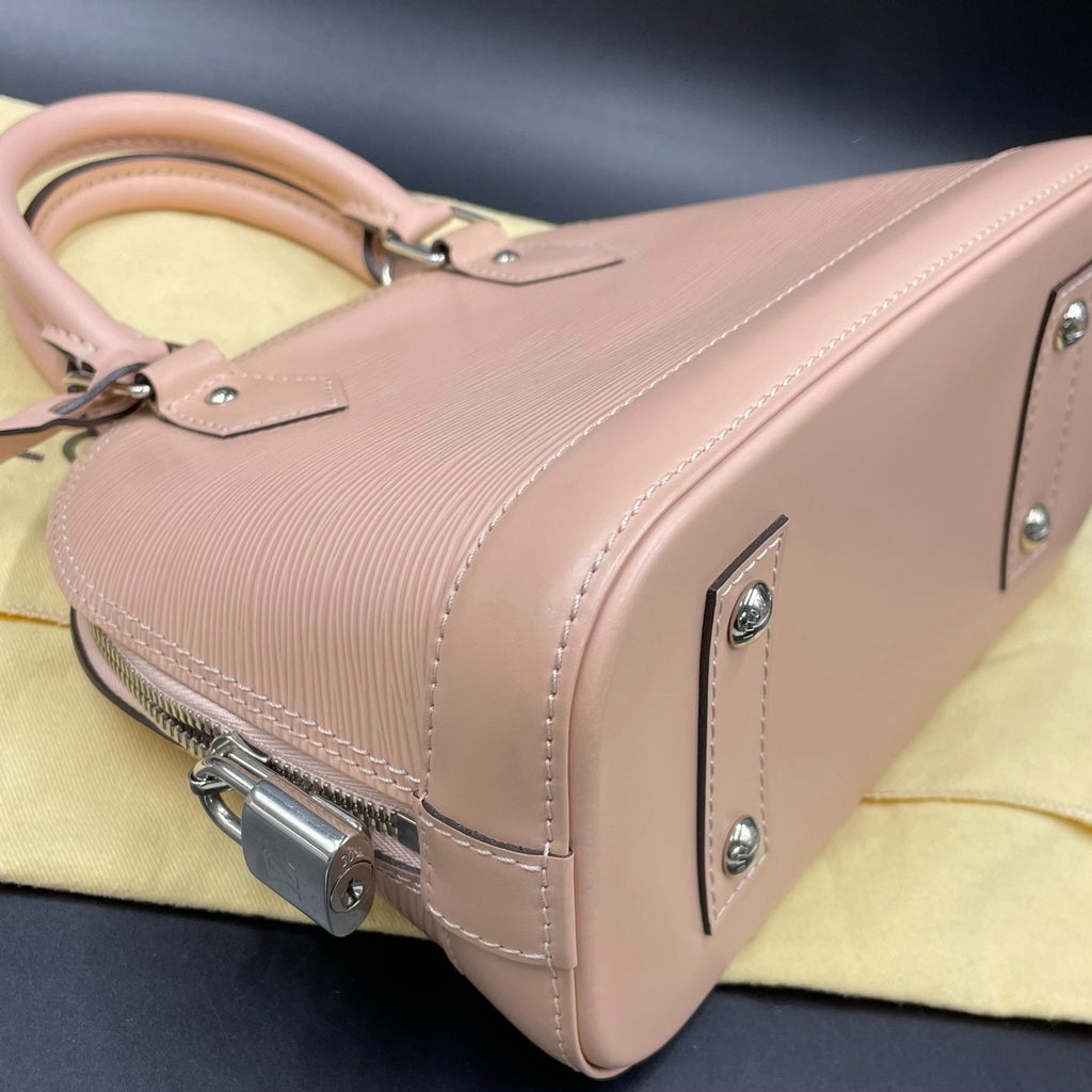 Louis Vuitton Alma BB Epi Top Handle Crossbody Pink Silver Used Women Classic