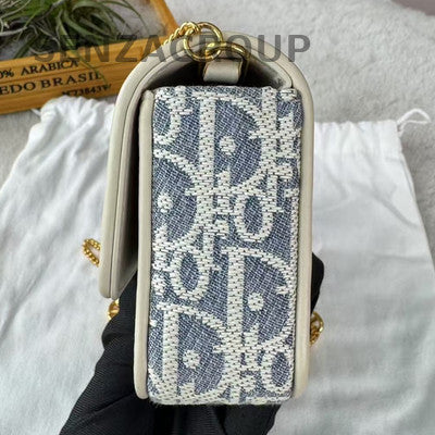Dior Miss Caro Small Blue Gold Print Chain Shoulder Bag Classic
