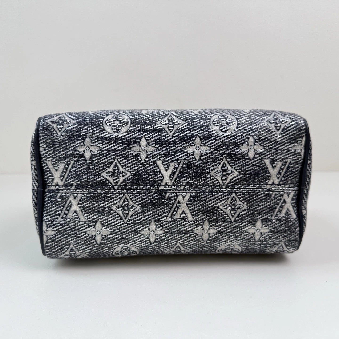 Louis Vuitton Speedy 20 Handbag Crossbody Bag Navy Blue Monogram