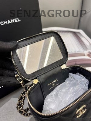Chanel Black Gold Lambskin Mini Chain Shoulder Crossbody Bag Classic