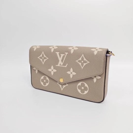 Louis Vuitton Pochette Felicie Gray White 3-in-1 Chain Crossbody Bag