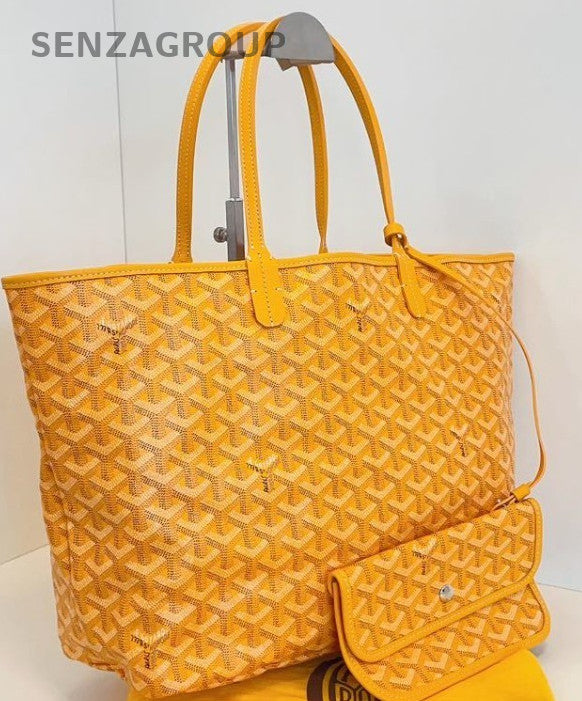 Goyard SaintLouis MM Tote With Pouch Goyardine Yellow Women Almost Brand New