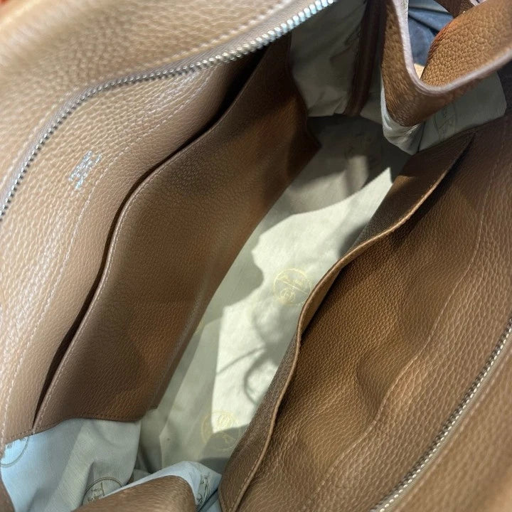 Hermes Atlas35 Togo Top Handle Bag Brown Silver Used Women Classic D