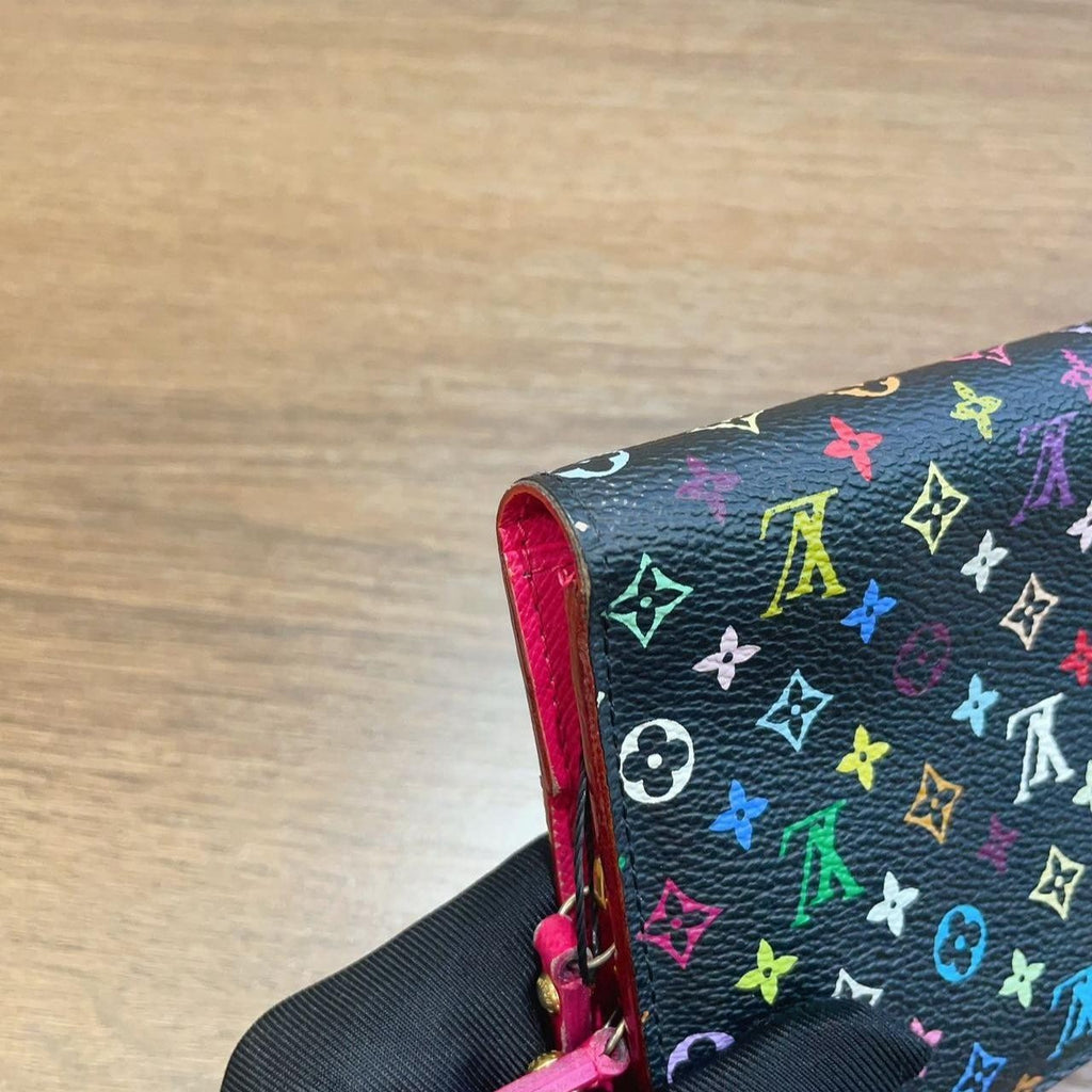 SJ0001 LV black multicolor wallet KY02246