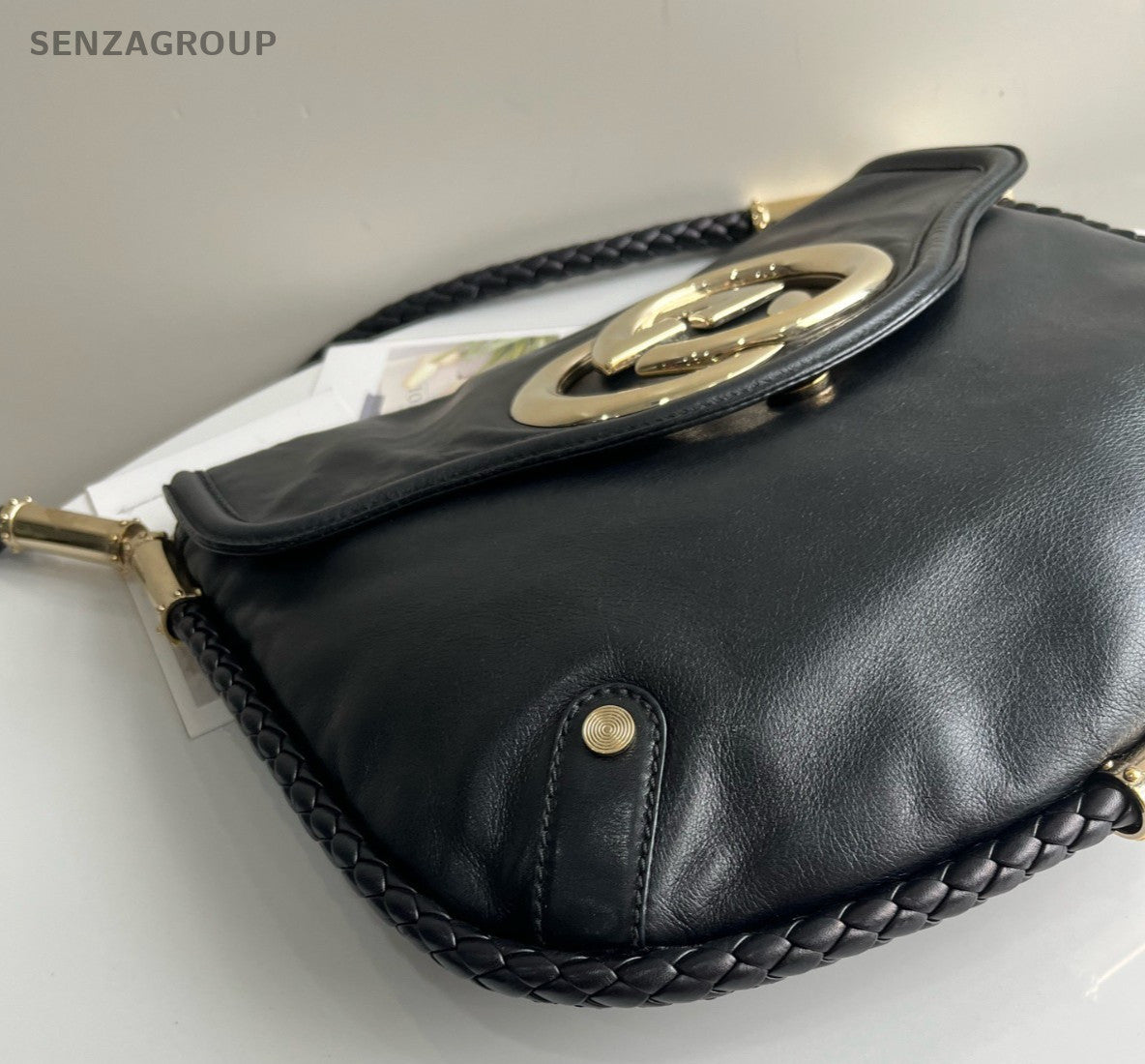 GUCCI Vintage Tassel GG Shoulder bag Black Women Classic