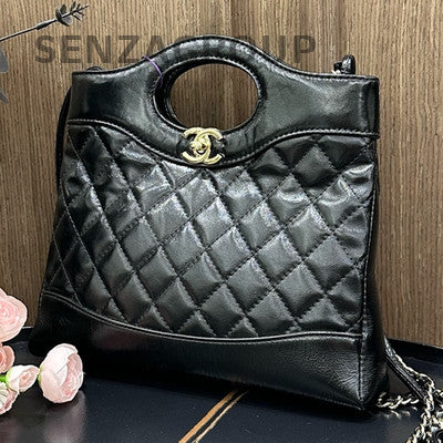 Chanel 31 Bag Mini Black Gold Quilted Lambskin Shoulder Crossbody Bag