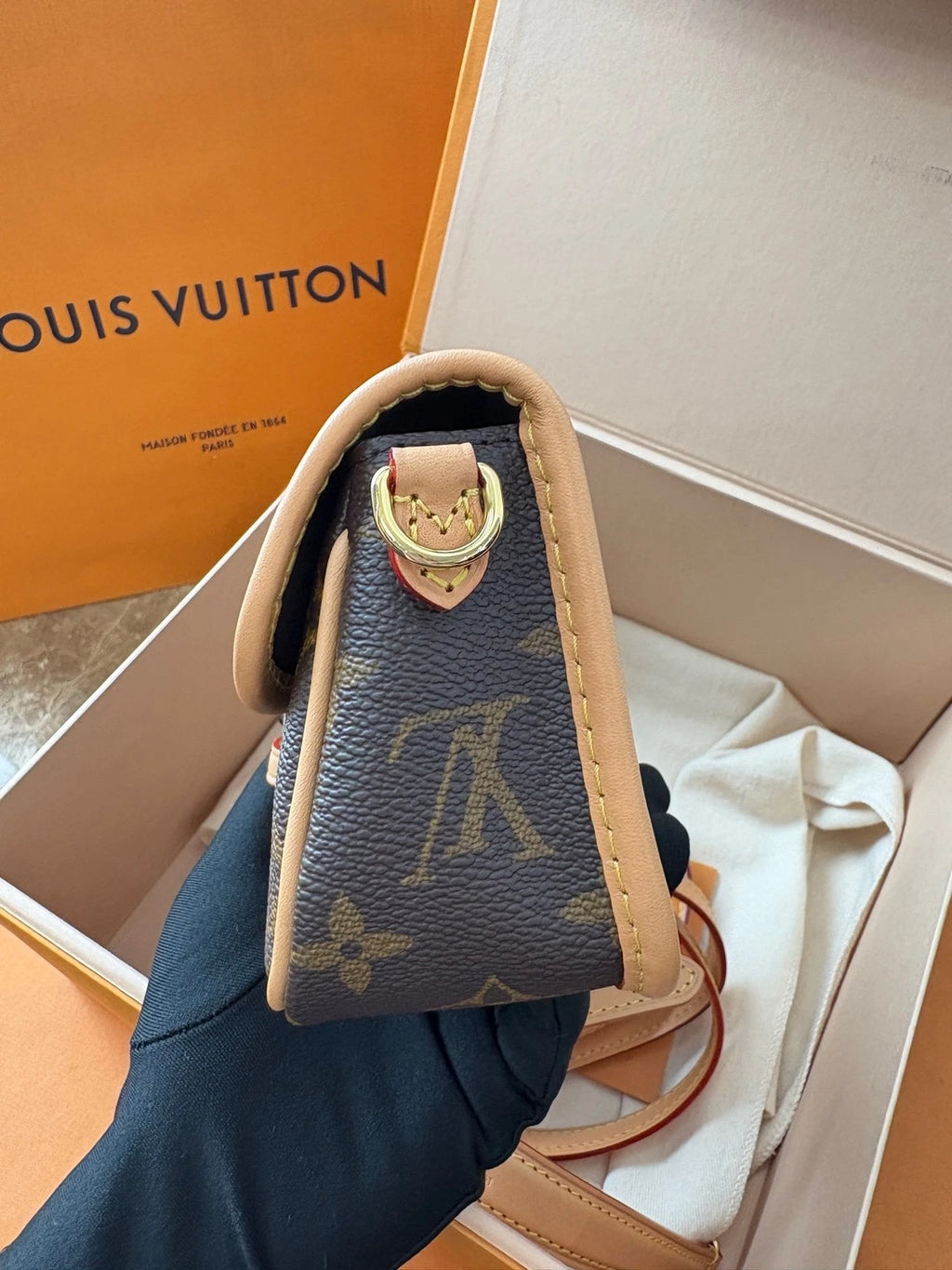 Louis Vuitton Nano Baguette Monogram Canvas Shoulder Bag Women