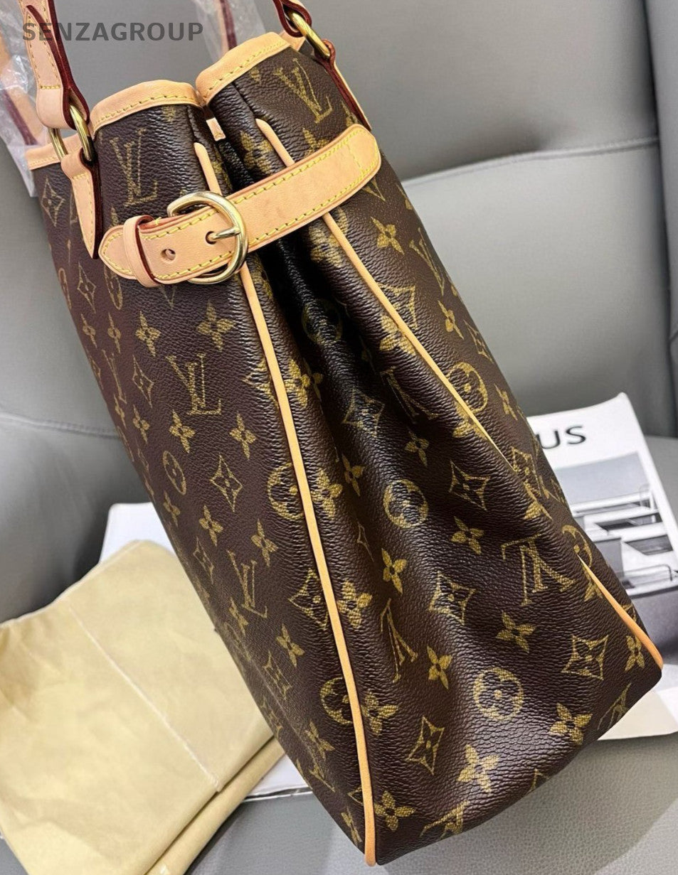 Louis Vuitton Monogram MM Shoulder Bag Brown Gold Women Classic