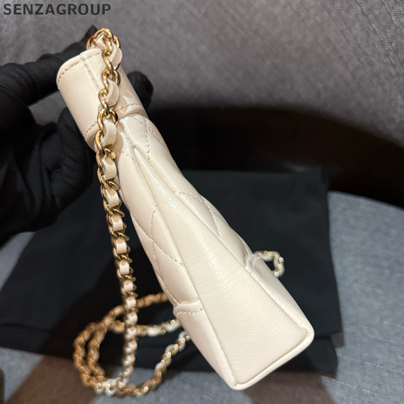 Chanel 31 Bag Nano White Gold Chain Shoulder Handbag Classic Women