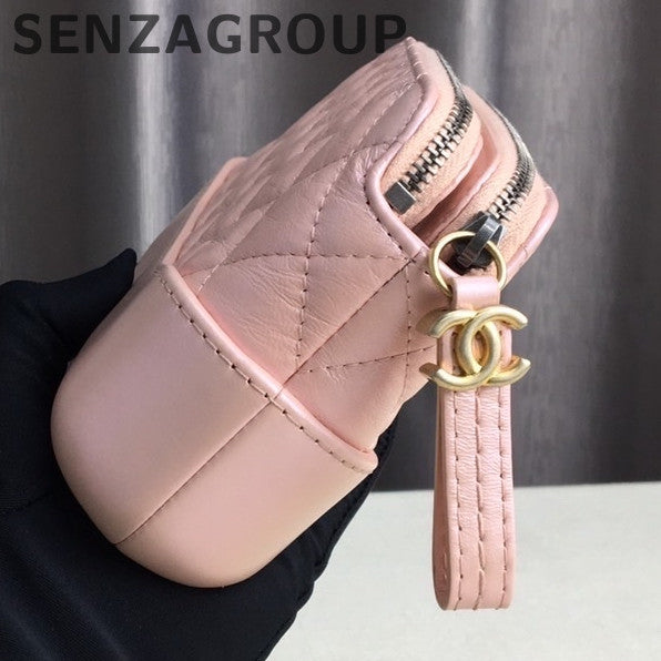 Chanel Mini Quilted Chain Shoulder Bag Pink Gold Classic Fashion Women